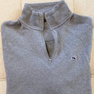 Vineyard Vines Grey 1/4 Zip Cotton Pullover